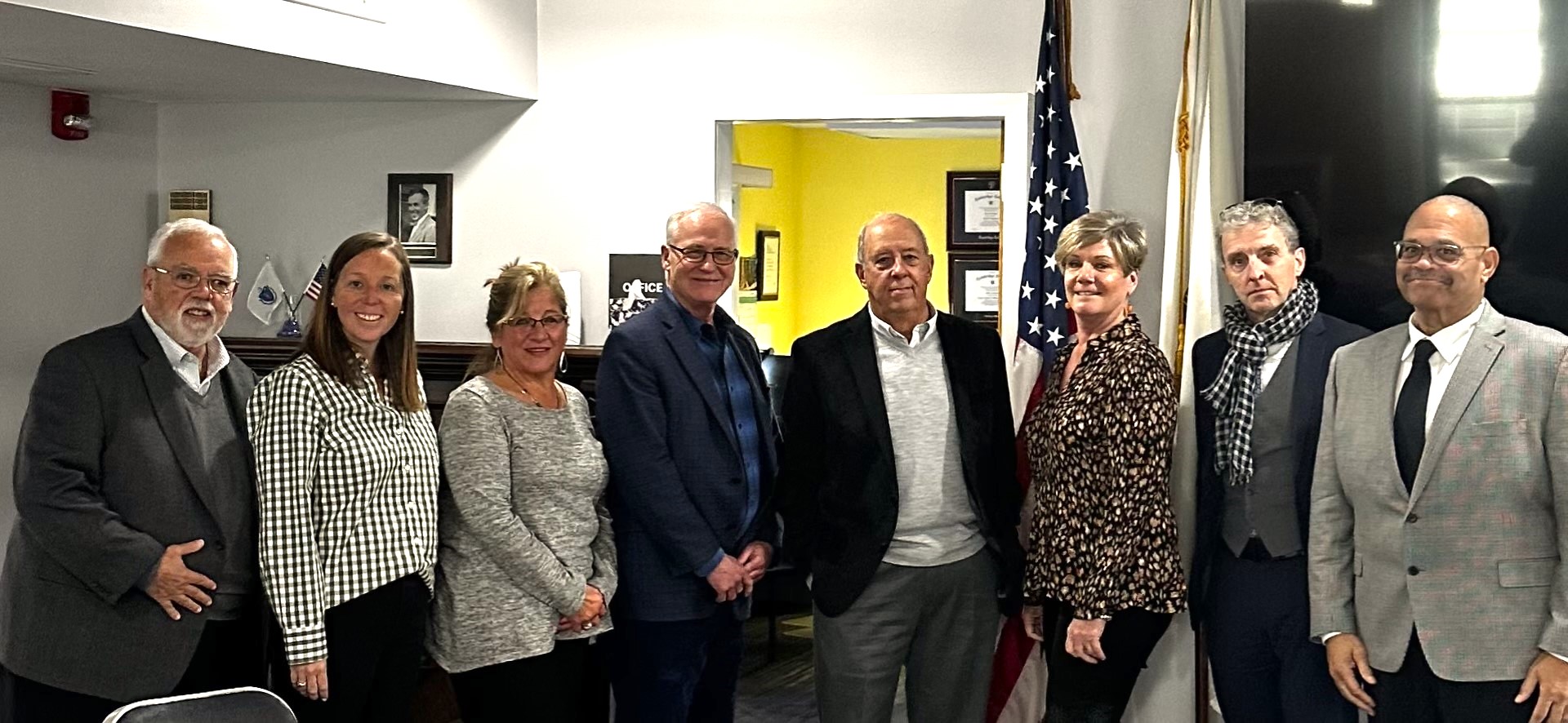 Senator Barrett with Housing Authority representatives from Concord and Waltham, and members of NAHRO.