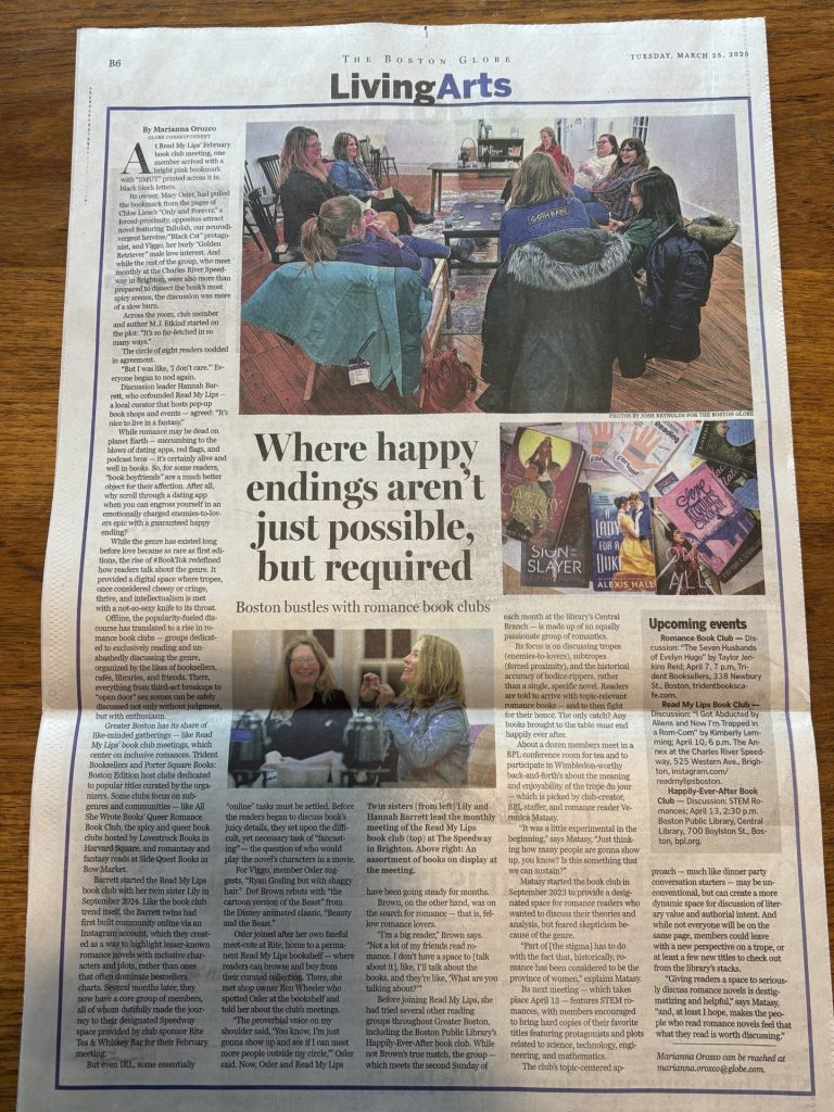 A picture of an article appearing in the print edition of the Boston Globe.