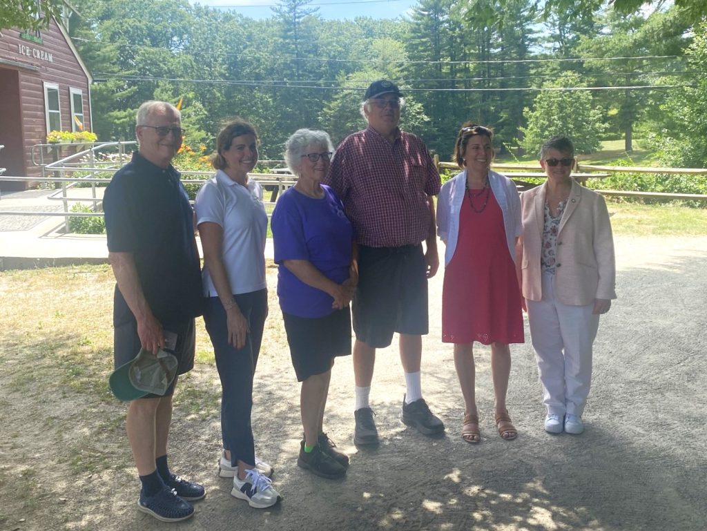 Senator Barrett poses for a photo with Secretary Tepper and the Duffy Family at Great Brook Farm.